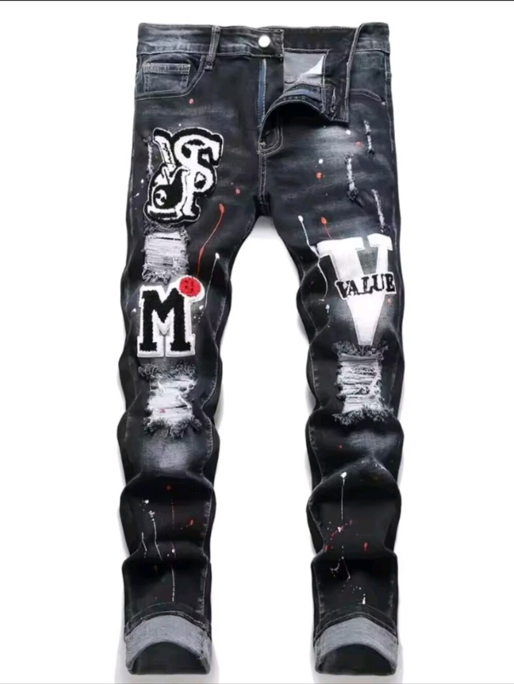 Men's Y2K Stretchy Skinny Denim Casual Ripped Jeans